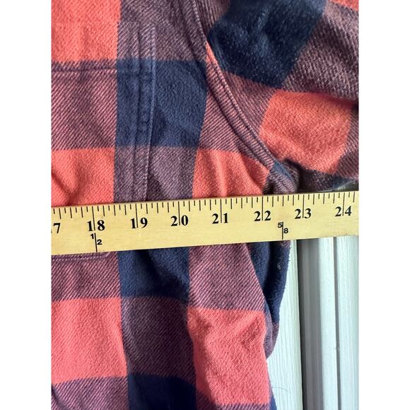 L.L. Bean Coral and Navy Lumberjack Check Flannel Women’s Size XL - Picture 5 of 7